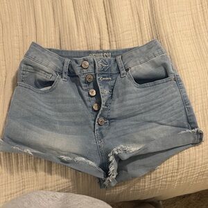 Rewash Light Blue Button-Fly Jean Shorts